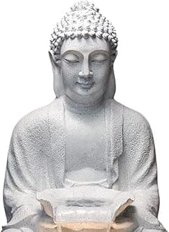 Premium Large 91 cm Buddha Water Fountain Sculpture, Outdoor Garden Decor (Design 1)