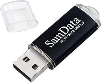 USB Flash Drives 64GB 1 Pack USB 2.0 Thumb Drives Memory Stick with Led Indicator (Black, 64GB-1Pack)