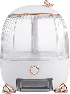 YAGVIZ 5-Grid Rotating Food Dispenser – Stackable Rice & Cereal Storage Container, One-Click Dispensing, Rotating Rice Bucket, White