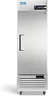 27" W Commercial Refrigerator Reach-in 23 Cu.ft Single Solid Door Stainless Steel Commercial Refrigerator Fan Cooling for Restuarant, Bar, Shop, etc