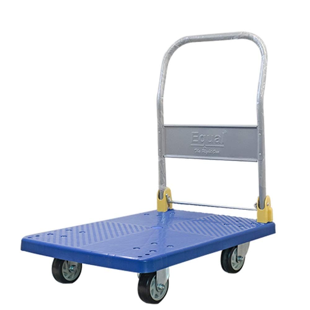 - Equal 150kg Portable Foldable Platform Trolley - Heavy-Duty PP Frame - 360 Degree Rotating High-Density PU Wheels - 1-Year Warranty - Home, Warehouse and Industrial Use (72cm x 48cm)