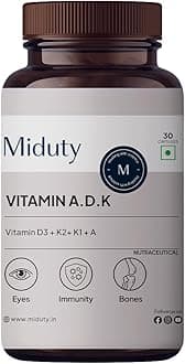 - Vitamin ADK Multivitamin Contains Vitamin A - D3 - K1 - K2 Immunity Booster, Bone Strength, Healthy Heart Vitamin ADK Supplement For Men and Women - 30 Capsules