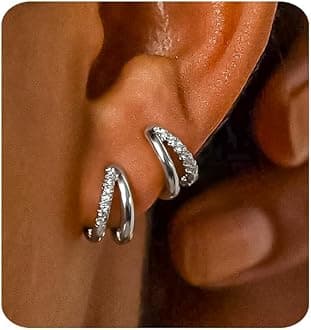 Gold Hoop Earrings for Women,14K Gold Plated Huggie Hoop Earrings for Gift