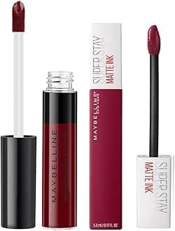 Sensational Liquid Matte Lipstick, Soft Wine, 7 g and Maybelline New York Super Stay Matte Ink Liquid Lipstick, 115 Founder, 5g