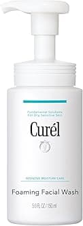 Curel Japanese Skin Care Foaming Daily Face Wash for Sensitive Skin, Hydrating Facial Cleanser for Dry Skin, pH-Balanced and Fragrance-Free, 5 Oz (Step 2 of 2-Step Skincare)