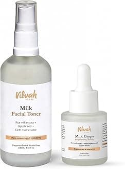 Skin Hydrating Combo | Milk Drops Serum | Milk Face Toner | Minimizes Pores and Hydrates Skin | Balances & Restores Skin's pH Levels