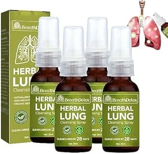 BreathDetox Herbal Lung Cleansing Spray, Herbal Lung Cleanse Spray, Breath Detox Herbal Lung Cleansing Spray, Herbal Lung Cleanse Mist - Powerful Lung Support (4 Pcs)
