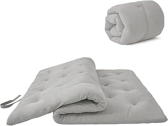 ZonLi Japanese Floor Futon Mattress Full Size 54"x 80",100% Cotton 2.5'' Thicken Tatami Mattress,Foldable Sleeping Pad,Portable Dormitory Tatami Mat,Roll Up Floor Lounger Bed for Adult (Light Grey)