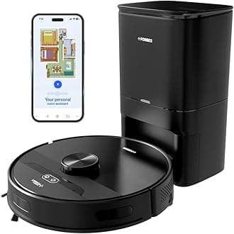 Eureka Forbes SmartClean, 5000Pa HyperSuction Robotic Vacuum Cleaner with Auto Bin (65 Days Hands-Free Cleaning) | LiDAR 3.0 & Home Mapping | Wet Mopping | 5-Hour Run Time | Smart App Control