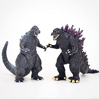 De-Lite Action Figures PVC Anime Movable Collectible Model Statue Toys (Millennium & Heisei God Monster Zilla, 2 Pieces Pack, Mini Small Size - 7cm)