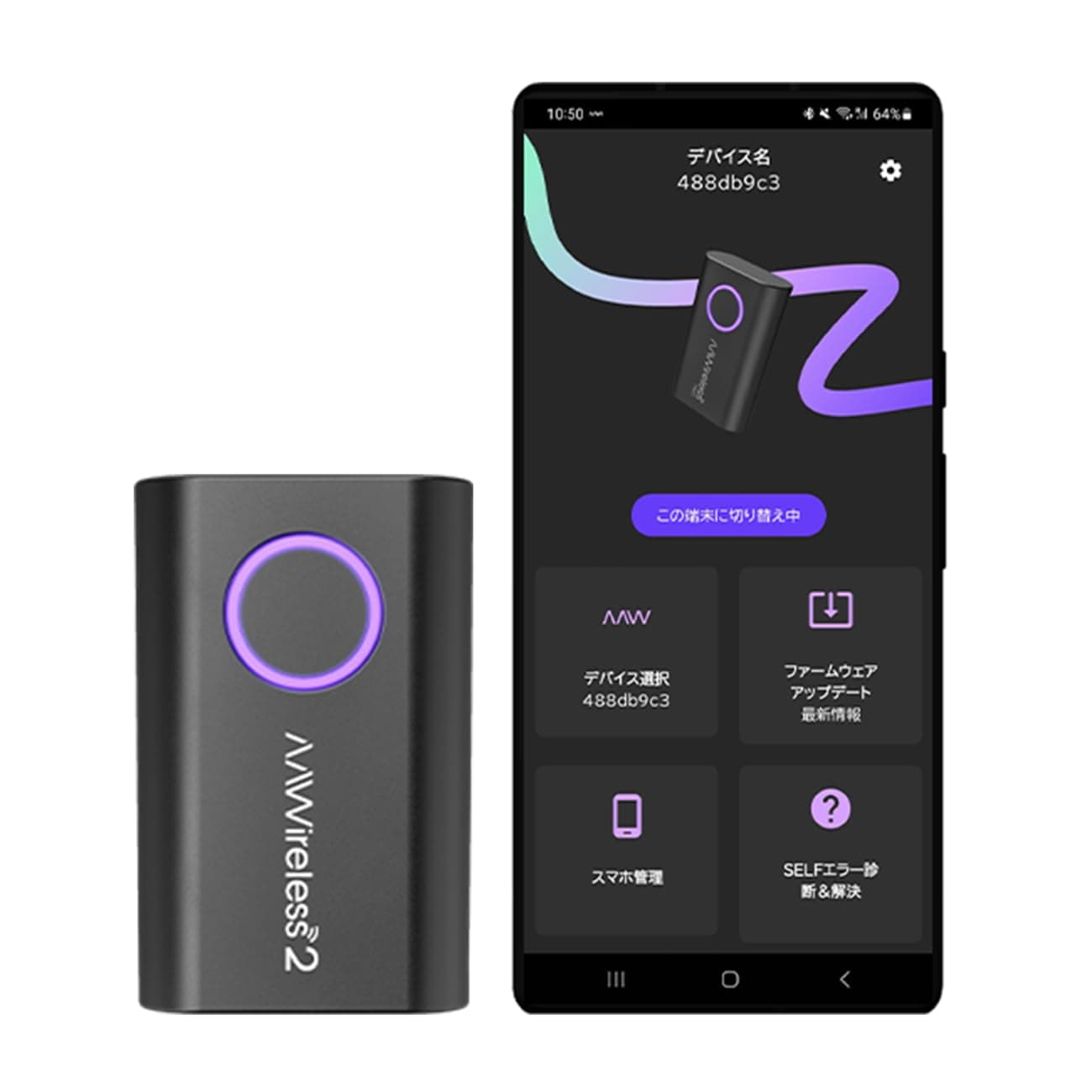 2 Wireless Adapter Toggle - Convert Wired Android Auto to Wireless - Multi-Function Button - Easy Plug and Play Setup - Smooth Connection via Bluetooth - Android Auto