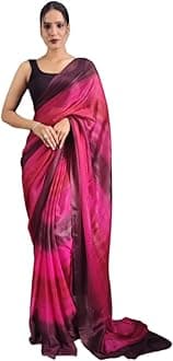 DIVUS Ready to wear Pre draped Prestitched one min readymade Designer Parywear saree with Unstitch Blouse