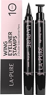 Waterproof Eyeliner Stamp - Dual-Ended Winged Eyeliner Pen for Perfect Symmetry - 2 x 10mm Wing Size - Smudge-Proof - Easy to Use for Beginners and Professionals