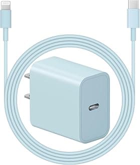 iPhone Charger Super Fast Charging 20W PD Power Wall Charger with 6FT Charging Cable Compatible i Phone 14/14 Pro Max/13/13 Pro Max/12/12 Pro/12 Pro Max/11/11 Pro iPad(Blue)