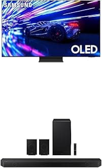 SAMSUNG 77-Inch Class OLED 4K S95D Series HDR Pro Smart TV (QN77S95D, 2024 Model) Q990D 11.1.4ch Soundbar w/Wireless Dolby Atmos Audio, Rear Speaker Included, HW-Q990D/ZA (Newest Model)