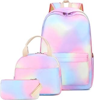 BluboonSchool Backpack Teens Girls Boys Kids School Book Bags with Lunch Box Pencil Bag