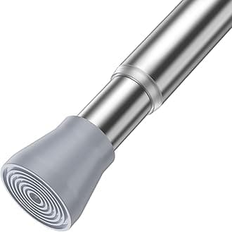 AIZESI 1pcs Tension Curtain Rod Tension Rods for Windows 28 To 48 Inch, 7/8" Diameter Spring Curtain Rod No Drilling Silver Tension Rods of Curtains Window Closet Wardrobe Kitchen