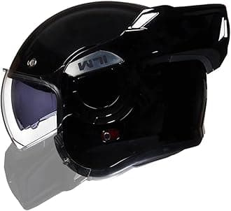 Vintage Full Face Modular Motorcycle Helmet for Adults Men ATV UTV Snowmobile with 180° Reversible Chin Guard DOT Model-B707(Gloss Black, 2XL)