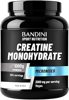 Bandini® Creatine Monohydrate Powder 1kg/1000g | Pure Creatin Micronised | Improve Training, Sport, Gym, Pre Workout, Physical Performance and Recovery | Muscle Power & Strength | 100% Vegan | Non-GMO
