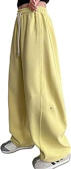 Boys' Open Bottom Fleece-Lined Sweatpants with Pockets High Elastic Waist Baggy Wide Straight Leg Pants 5-15 Years