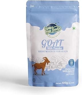 Spacemac Foods Freeze Dried Goat Milk Powder, Pasture Grazed, Whole A-Grade Non GMO Shelf Stable Milk Powder, 100gm