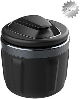 Car Ashtray Exclusively for BMW 1/3/5/7 Series and X1/X3/X5/X6, with LED Light and Lid, Detachable and Portable