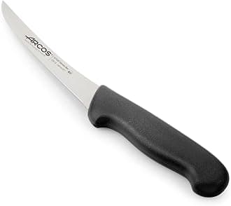 Boning Knife 5 Inch Nitrum Stainless Steel and 140 mm blade. Professional Butcher Knife to Slice Bones from Meat. Ergonomic Polypropylene Handle. Series 2900. Color Black.