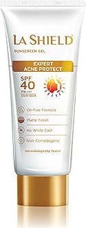 La Shield SPF 40 PA+++ Mineral Sunscreen Gel | Superior Matte Finish | Oil-free | Lightweight | No white cast | For Acne Prone, Oily or sensitive skin |Dermatologist Prescribed | 50g