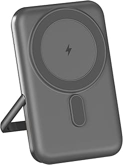 EKR for Magsafe Portable Charger,10000mAh PD20W Magnetic Wireless Power Bank,Fast Charging Battery Pack with Zinc Alloy Stand,Compatible with iPhone 16/15/14/13/12 Series,Samsung Android Series B