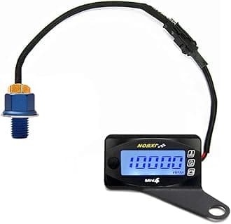 Motorcycle 4 in 1 Multifunction Gauge Koso Mini 4 Meter (RPM Tachometer+Oil Temperature+Voltmeter+Clock) 4in1 Multi-Functional Gauge Digital Multimeter (M14X1.5, Right)