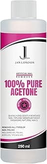 JAN LONDON 100% Pure Acetone Nail Polish Remover for UV/LED Gel, Acrylic Nails, and Nail Varnish Soak Off – Professional Strength, Fast-Acting Formula, 250ml