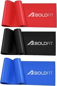 Boldfit Resistance Bands for Workout for Women Pilate Bands for Home Exercise Thera Band Toning Exercise for Gym Latex Band Theraband for Fitness, Stretching Yoga for Men & Women Red, Blue, Black 3Set