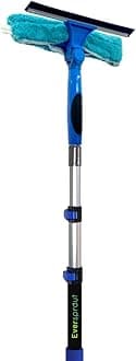 EVERSPROUT 1.5-to-4 Foot Swivel Squeegee and Microfiber Window Scrubber (8-10 Ft Standing Reach) | 2-in-1 Window & Glass Cleaning Combo | Lightweight, Aluminum Extension Pole | Includes 10-inch Blades