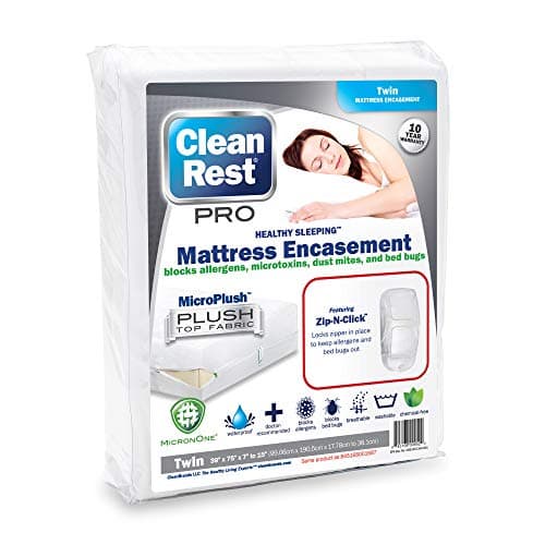Clean Rest Pro Waterproof, Allergy and Bed Bug Blocking Mattress Encasement, Twin