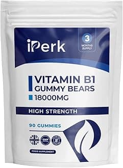iperk Vitamin B1 Gummies - Delicious Support for Daily Energy 90 Gummies 3-Month Supply | Made in the UK