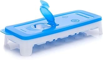 Signoraware Ice Cube tray with TPE Easy Release base with removable lid, 14 Cubes, BPA free, Blue
