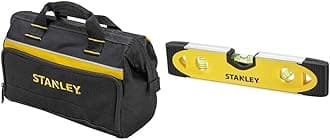Tool Bag 30 x 25 x 13 cm in Resistant 600 x 600 Denier with 8 Interior 2 Exterior Pockets and Reinfored Base 1-93-330 & Shock Proof Torpedo Level 230 mm/9 Inch 0-43-511