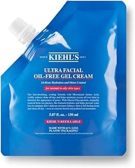 Ultra Facial Oil-Free Gel Cream for Oily to Normal Skin, Non-comedogenic, Alcohol-free, Fragrance-free, 150Ml, Refill Pouch
