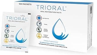 TRIORAL Rehydration Electrolyte Powder - Oral Rehydration Salts - Supports Dehydration from Workouts, Fluid Loss and General Hydration - 100 Drink Mix Packets