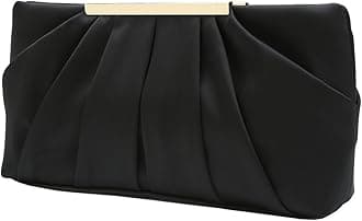 Clutch Evening Bag Elegant Pleated Satin Formal Handbag Simple Classy Purse for Women