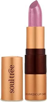 SoulTree Ayurvedic Lipstick - Candy Floss 636, 4gm | Creamy Texture | Enriched with Organic Ghee & Almond Oil | Moistured & Nourished Lips | 4gm