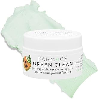 Farmacy Makeup Remover Cleansing Balm - Green Clean Waterproof Makeup Remover Balm + Oil Cleanser for Face - Gently Melts Make Up + SPF - Hydrates + Softens Skin with Super Greens + Papaya (12ml)