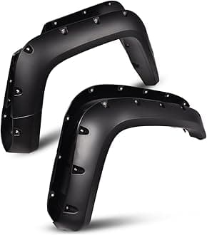 ANDPLAY Fender Flares 4pcs Compatible With Toyota FJ Cruiser 2007 2008 2009 2010 2011 2012 2013 2014, Black Wheel Cover Protector Smooth Pocket Riveted Style