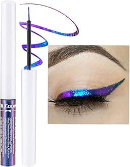 Mysense Chameleon Liquid Glitter Eyeliner, Metallic Satin Eyeliner Liquid Liner Multi-Reflective Sparkle Finish, Smudge-proof Long-lasting Glitter Eye Shadow Makeup, #05 Purple Blue