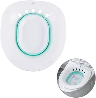 Sitz Bath Tub Over The Toilet, Foldable Yoni Steam Seat, Personal Washing Bidet Bowl for Hemorrhoid/Perineal Treatment, Avoid Squatting for Post Episiotomy Patients, Pregnant/Postpartum Women