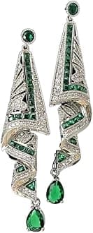 VibinzSterling Silver Vintage Satin Stud Earrings, Green