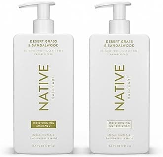 Desert Grass & Sandalwood Shampoo and Conditioner Contain Naturally Derived Ingredients | All Hair Types, Color & Treated, Fine to Dry Damaged, Sulfate & Dye Free - 2-Pack