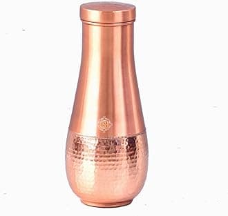 DSH Pure Copper Designer Bedroom Copper Pot,Jar,Bottle,Carafe Water Storage Purpose (Tulip Gray)