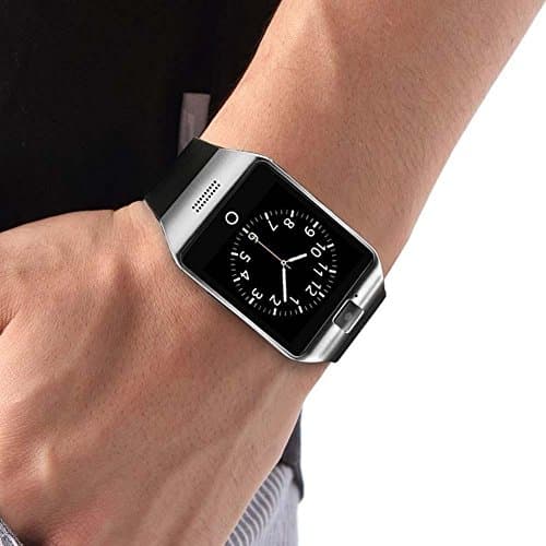 Bluetooth Smart Watch with Camera Cell Phone Touch Screen Wristwatch Support Sim Card for Android Samsung iPhone 6Plus and  Other Smartphone Silver