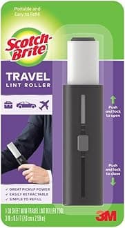 Scotch-Brite Mini Travel Lint Roller, Works Great On Pet Hair, Single Roller, 30 Sheets